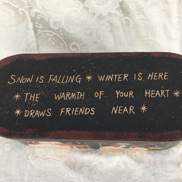 SALE! Paper Mache Winter Theme Snowmen and Moose Box - Picture 2 of 7